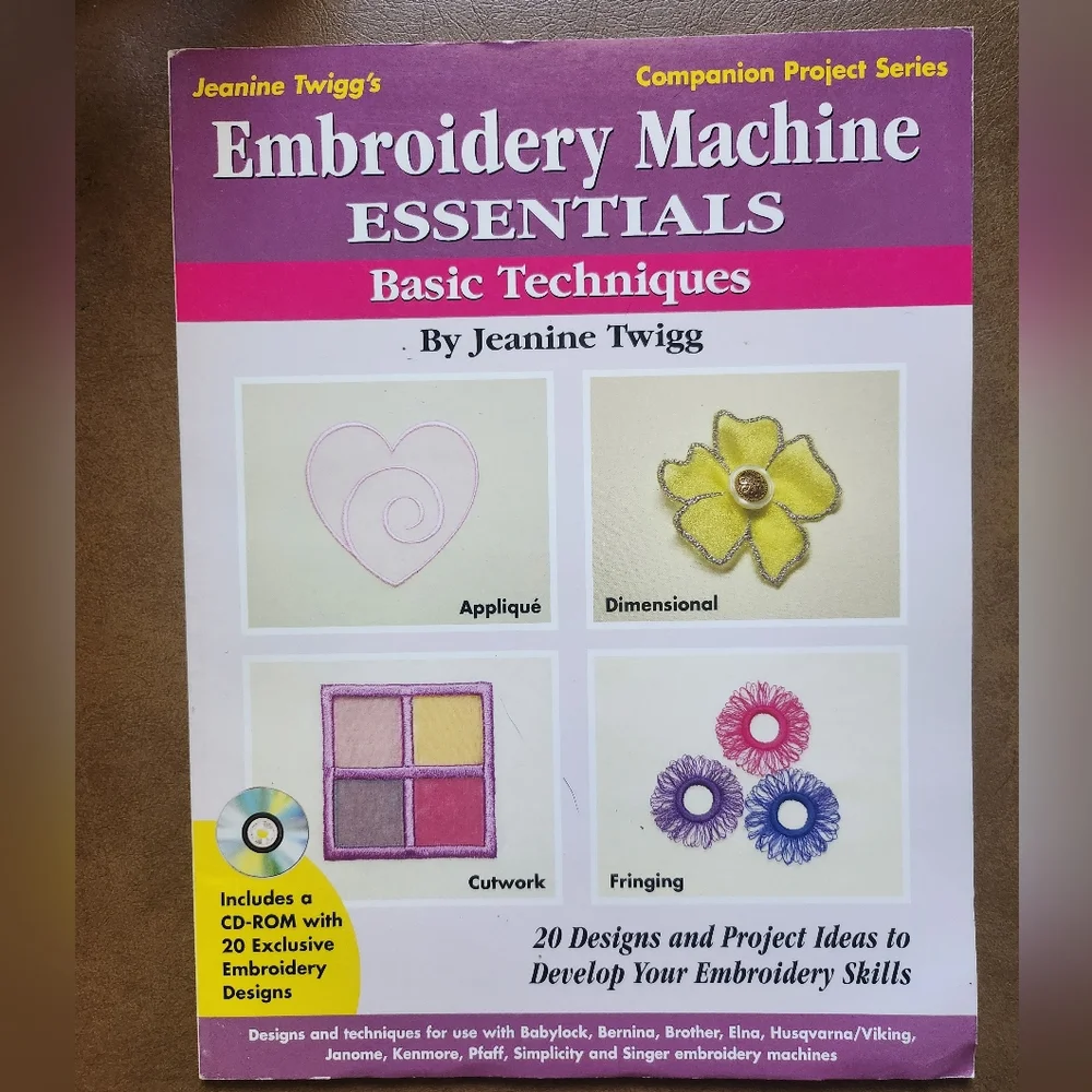 Jeanine Twigg CD  Embroidery Machine Essentials Basic Techniques